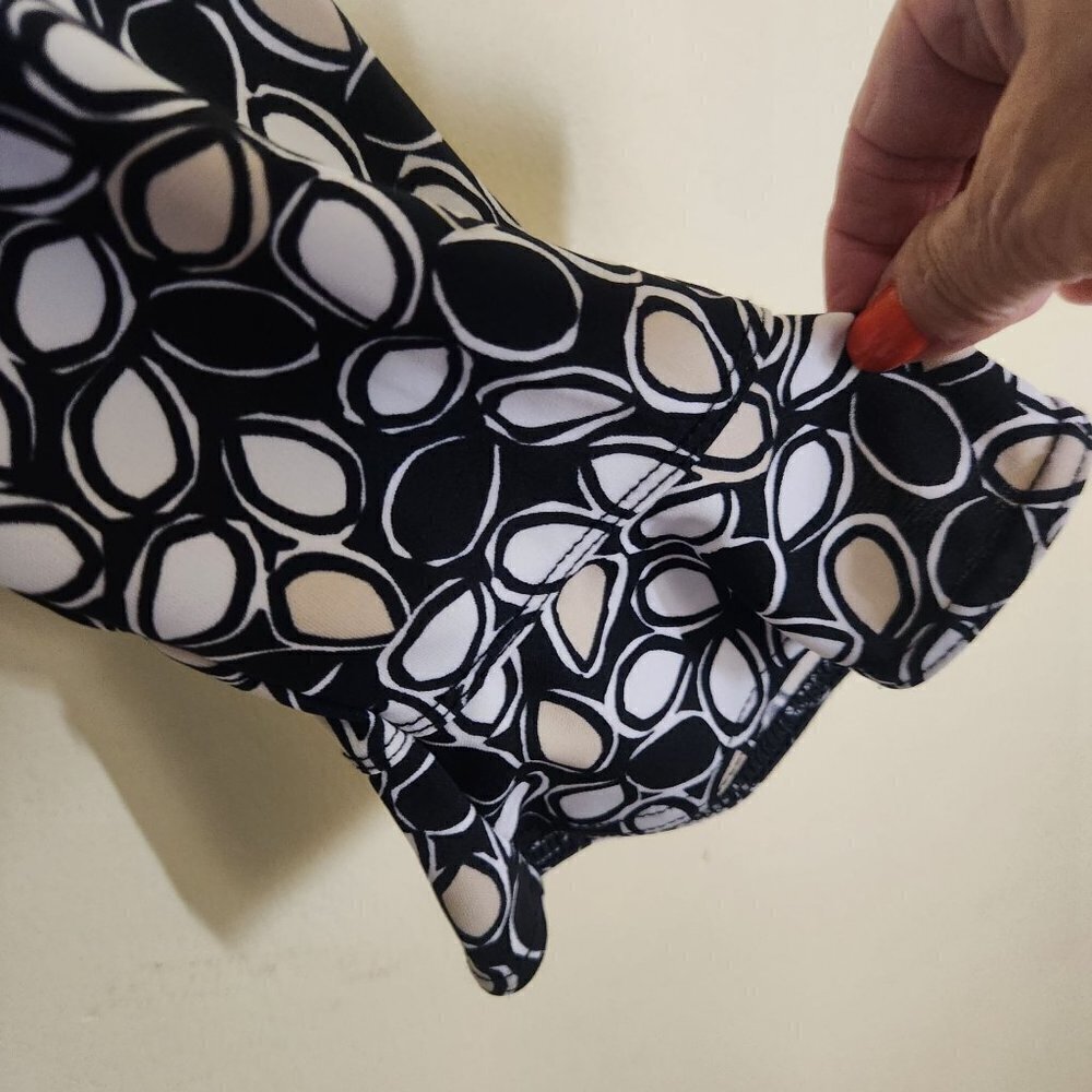 Sigrid Olsen Black White Pattern Empire Waist Seq… - image 4